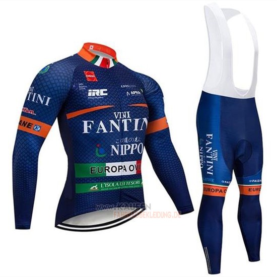 Vini Fantini Langarmtrikot 2019 und Lange Tragerhose Blau